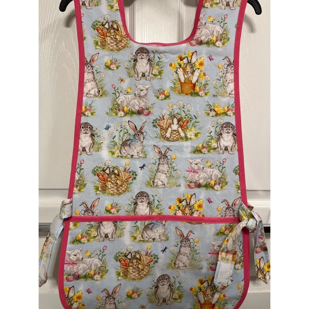 Handmade Bunny Apron Easter Apron: Adult Size XS-XL Spring Smock Apron